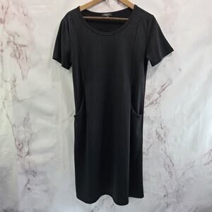 Roolee Dress Womens Medium Black Nursing T Shirt Short Sleeve Mom Stretchy